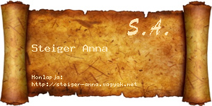 Steiger Anna névjegykártya